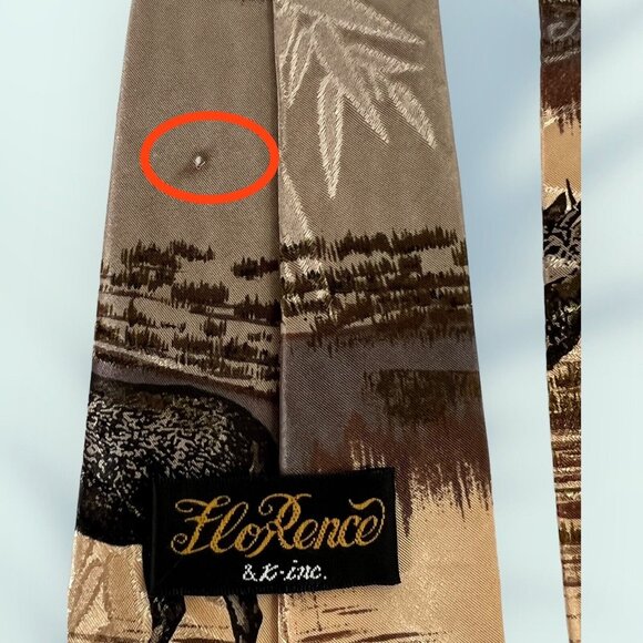 Florence & K Inc. Mens Tie Necktie Silk 4"x58" Zebra Elk Deer Gold Tan Black - Picture 7 of 7
